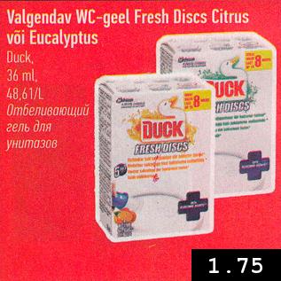 Allahindlus - Valgendav WC-geel Fresh Discs Citrus või Eucalyptus