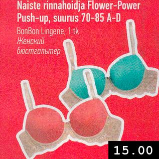 Allahindlus - Naiste rinnahoidja Flower-Power Push-up, suurus 70-85 A-D