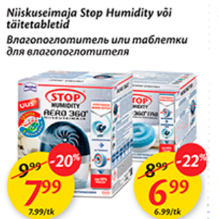 Allahindlus - Niiskuseimaja Stop Humidity või täitetabletid