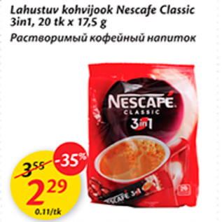 Allahindlus - Lahustuv kohvijook Nescafe Classic 3in1