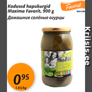 Allahindlus - Kodused hapukurgid Maxima Favorit, 900 g