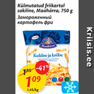 Allahindlus - Külmutatud friikartul sakiline, Maahärra, 750 g