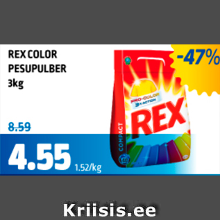 Allahindlus - REX COLOR PESUPULBER 3 kg