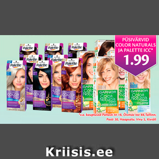 Allahindlus - PÜSIVÄRVID COLOR NATURALS JA PALETTE ICC*