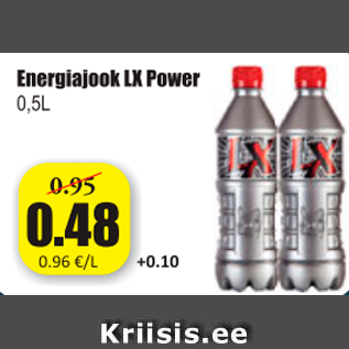 Allahindlus - Energiajook LX Power 0,5 L