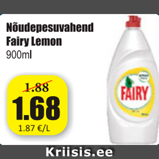 Allahindlus - Nõudepesuvahend Fairu Lemon 900 ml