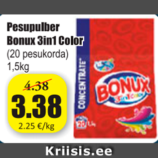 Allahindlus - Pesupulber Bonux 3in1 Color