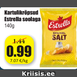 Allahindlus - Kartulikrõpsud Estrella soolaga, 140 g