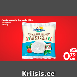 Allahindlus - Juust mozzarella Granarolo, 125 g