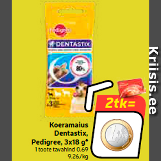 Allahindlus - Koeramaius Dentastix, Pedigree, 3x18 g*