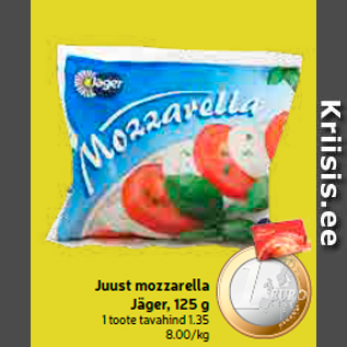 Allahindlus - Juust mozzarella Jäger, 125 g