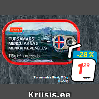 Allahindlus - Tursamaks Rimi, 115 g