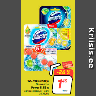 Allahindlus - WC-värskendaja Domestos Power 5, 55 g