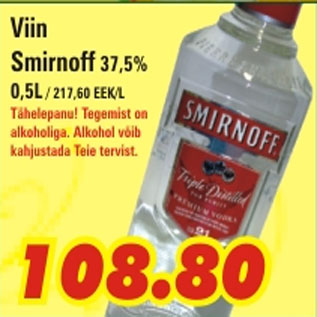 Allahindlus - Viin Smirnoff