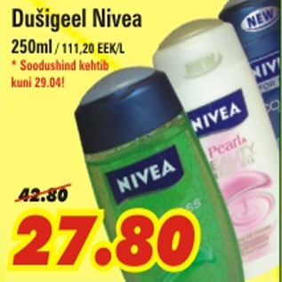 Allahindlus - Dušigeel Nivea