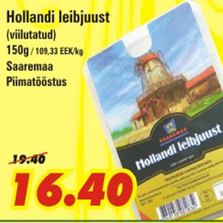 Allahindlus - Hollandi leibjuust