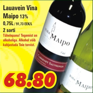 Allahindlus - Lauavein Vina Maipo