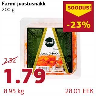 Allahindlus - Farmi juustusnäkk 200 g