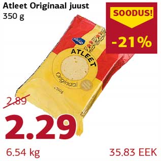 Allahindlus - Atleet Originaal juust 350 g