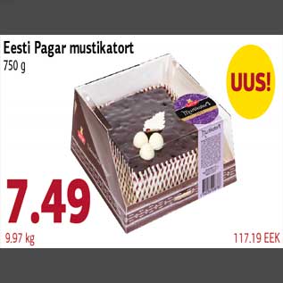 Allahindlus - Eesti Pagar mustikatort 750 g