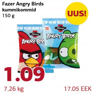 Allahindlus - Fazer Angry Birds kummikommid 150g