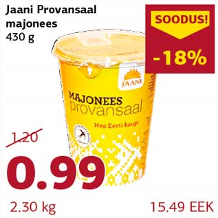 Allahindlus - Jaani Provansaal majonees 430 g