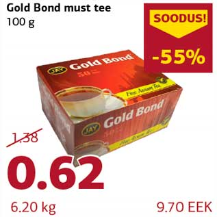 Allahindlus - Gold Bond must tee 100 g