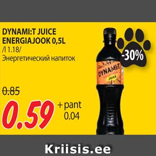 Allahindlus - DYNAMI:T JUICE ENERGIAJOOK 0,5L