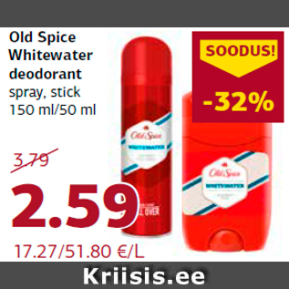 Allahindlus - Old Spice Whitewater deodorant