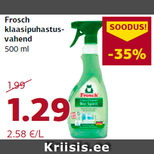 Allahindlus - Frosch klaasipuhastusvahend 500 ml