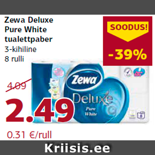 Allahindlus - Zewa Deluxe Pure White tualettpaber