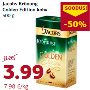 Allahindlus - Jacobs Krönung Golden Edition kohv 500 g