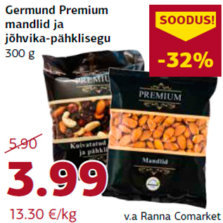 Allahindlus - Germund Premium mandlid ja jõhvika-pähklisegu 300 g