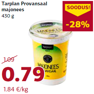 Allahindlus - Tarplan Provansaal majonees 430 g