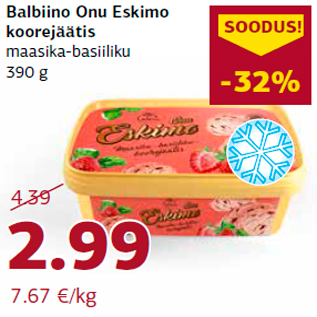 Allahindlus - Balbiino Onu Eskimo koorejäätis