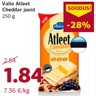 Allahindlus - Valio Atleet Cheddar juust 250 g