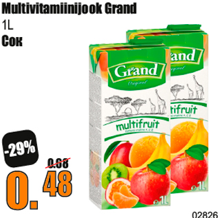 Allahindlus - Multivitamiinijook Grand 1L