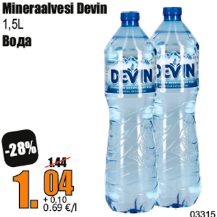 Allahindlus - Mineraalvesi Devin 1,5L