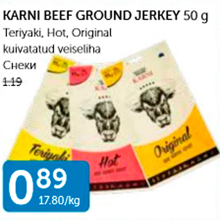 Allahindlus - KARNI BEEF GROUND JERKEY 50 G