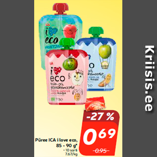 Allahindlus - Püree ICA i love eco, 85 - 90 g*