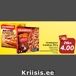 Allahindlus - Kiviahjupizza Grandiosa, 350 g