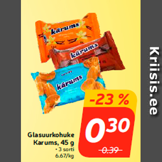 Allahindlus - Glasuurkohuke Karums, 45 g