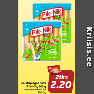 Allahindlus - Juustupulgad Kids Pik-Nik, 140 g