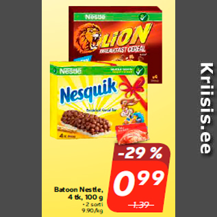 Allahindlus - Batoon Nestle, 4 tk, 100 g