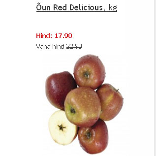 Allahindlus - Õun Red Delicious