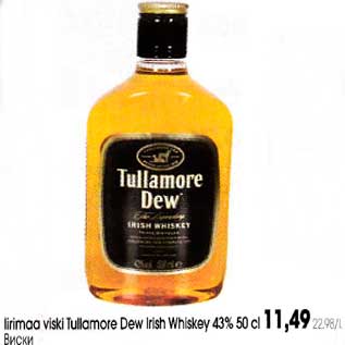 Allahindlus - Iirimaa viski Tullamore Dew Irish Whiskey 43% 50 cl