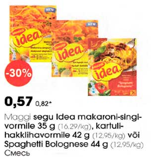 Allahindlus - Maggi segu Idea makaroni-singivormile 35 g või Spaghetti Bolognese 44 g