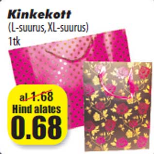 Allahindlus - Kinkekott (L-suurus, XL-suurus) 1tk