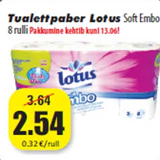 Allahindlus - Tualettpaber LotusSoft Embo 8 rulli