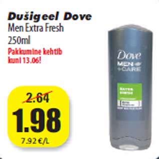 Allahindlus - Dušigeel Dove Men Extra Fresh 250ml